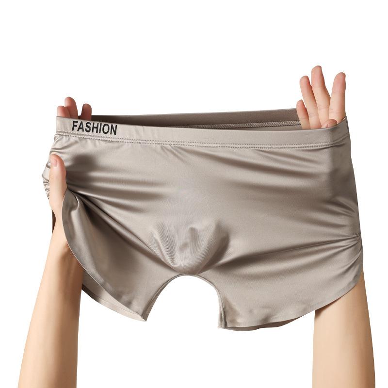 Male Spring and Summer Fashion New High-grade Sports Ice Silk Antibacterial Flat Angle Underwear
