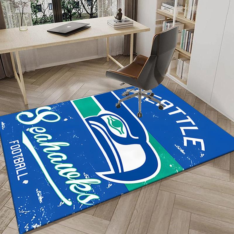 Seahawks Teamgeist Teppich für Büro, Stuhlunterlage, Dekorteppich Wohnzimmer Matte, Große Größe Fan Geschenke Weihnachtsgeschenke