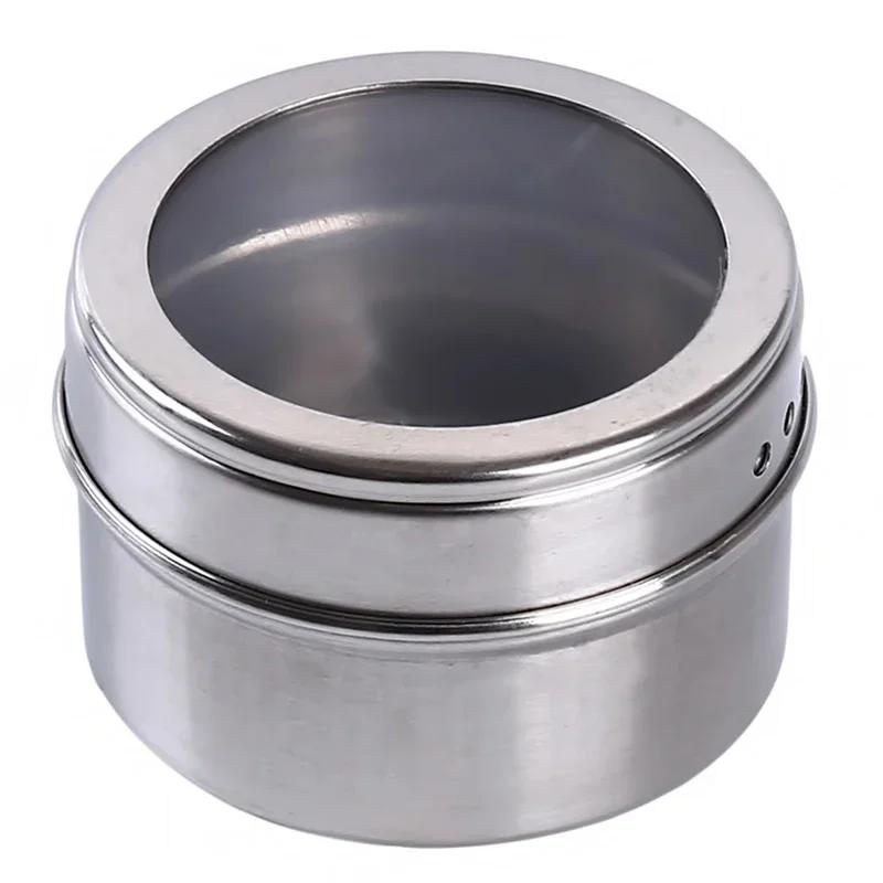 

Портативная стальная магнитная пылезащитная банка для специй, видимая банка для приправ, графинчик для хранения черного перца, тмина, соли, порошка, инструментов для распыления A