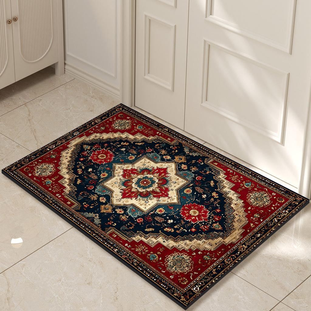 Retro Entrance Doormat Door Mat Outdoor Welcome Home Front Room Rugs Floor Foot Mat Hallway Carpet Anti Slip Washable