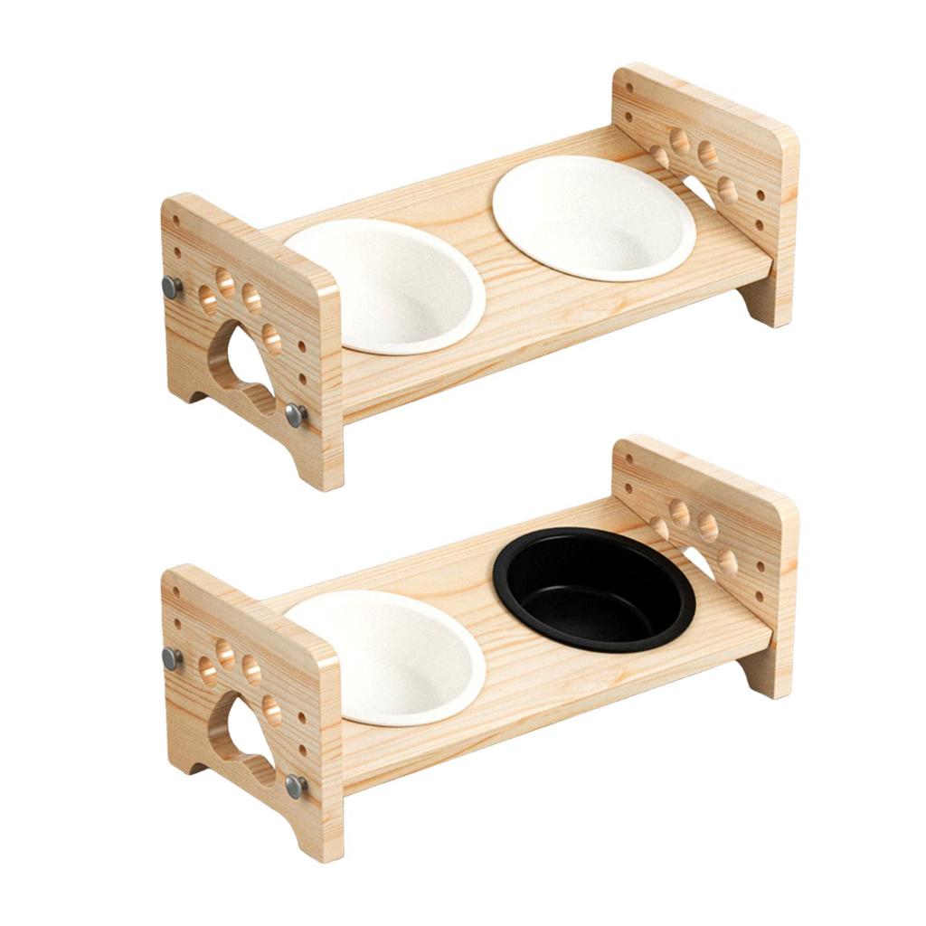 Raised Cat Feeding Bowls Adjustable Height Multifunctional Sturdy Pet Feeder