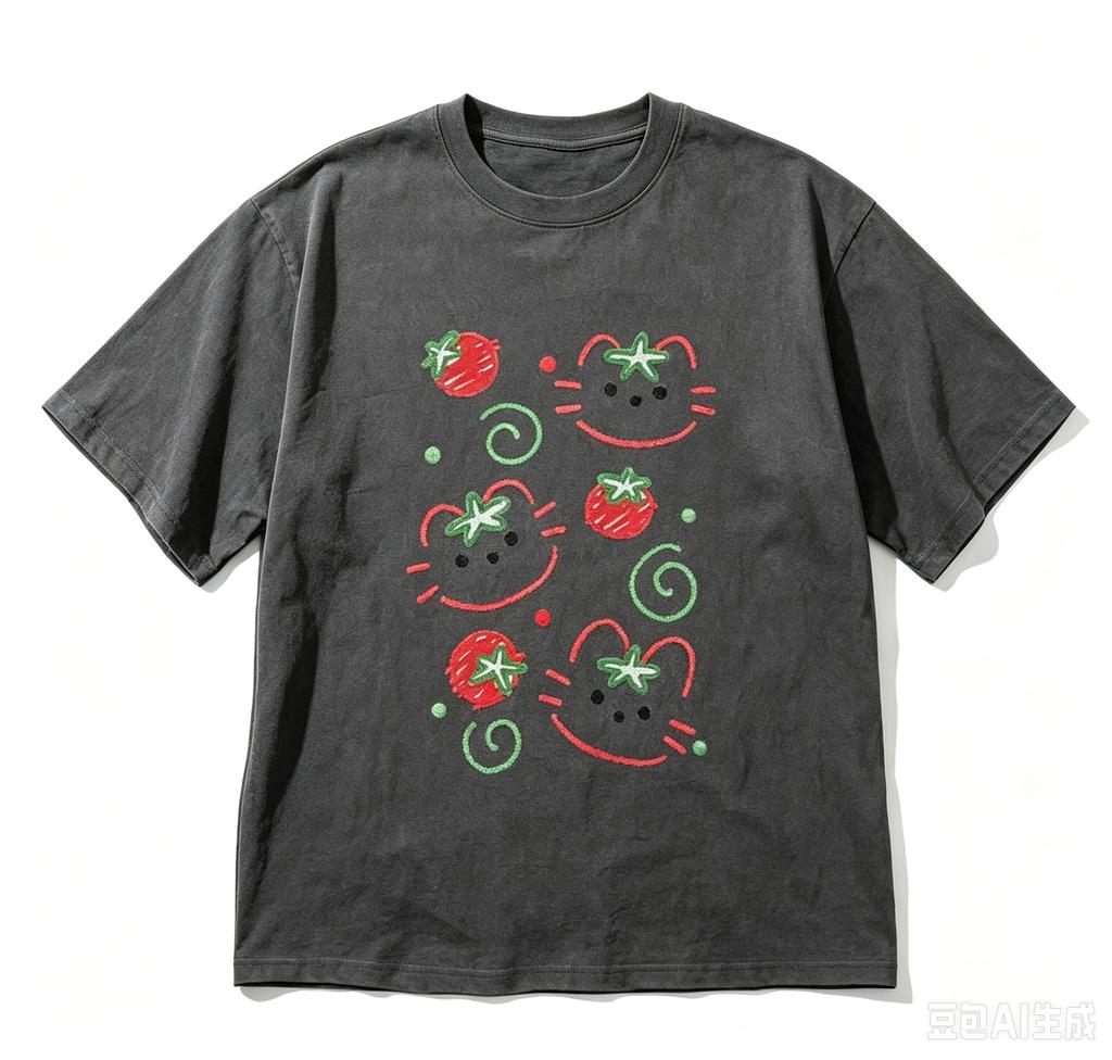 Aesthetic Cute Cat Tomato Graphic Vintage Loose Oversized Unisex Print Tshirts For Unisex Unisex Fashion Hip Hop Trendy