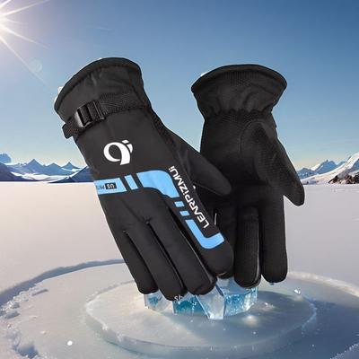 Winter Warm Gloves Fleece Thickened Men's Ski Gloves Riding Windproof Cotton Gloves Motorcycle