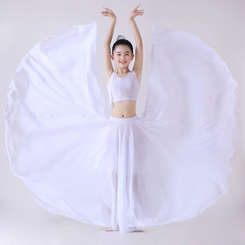 Gonna a 720 gradi per bambini per esibizioni di danza – Gonna da danza classica cinese per bambine Length 65cm for 125-132cm