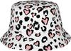 Pink Leopard Heart Print Bucket Hat Fashion Animal Pattern Sun Hat For Women Girls Summer Beach Outdoor Streetwear Protection