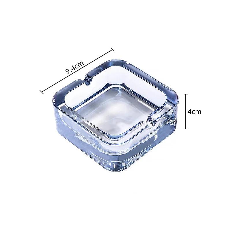 Household Crystal Glass Ashtray Small Exquisite Fashionable Square Cigarette Cup Luxury for Living Room Hotel High-end Ashtray