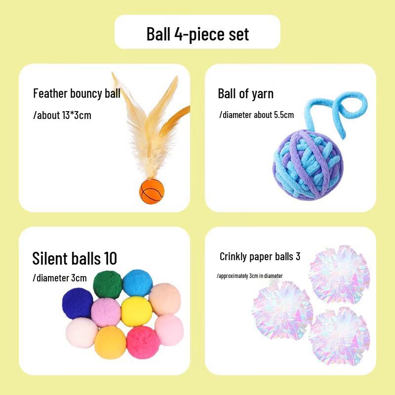 Cat Teaser Wand & Ball Toy Set