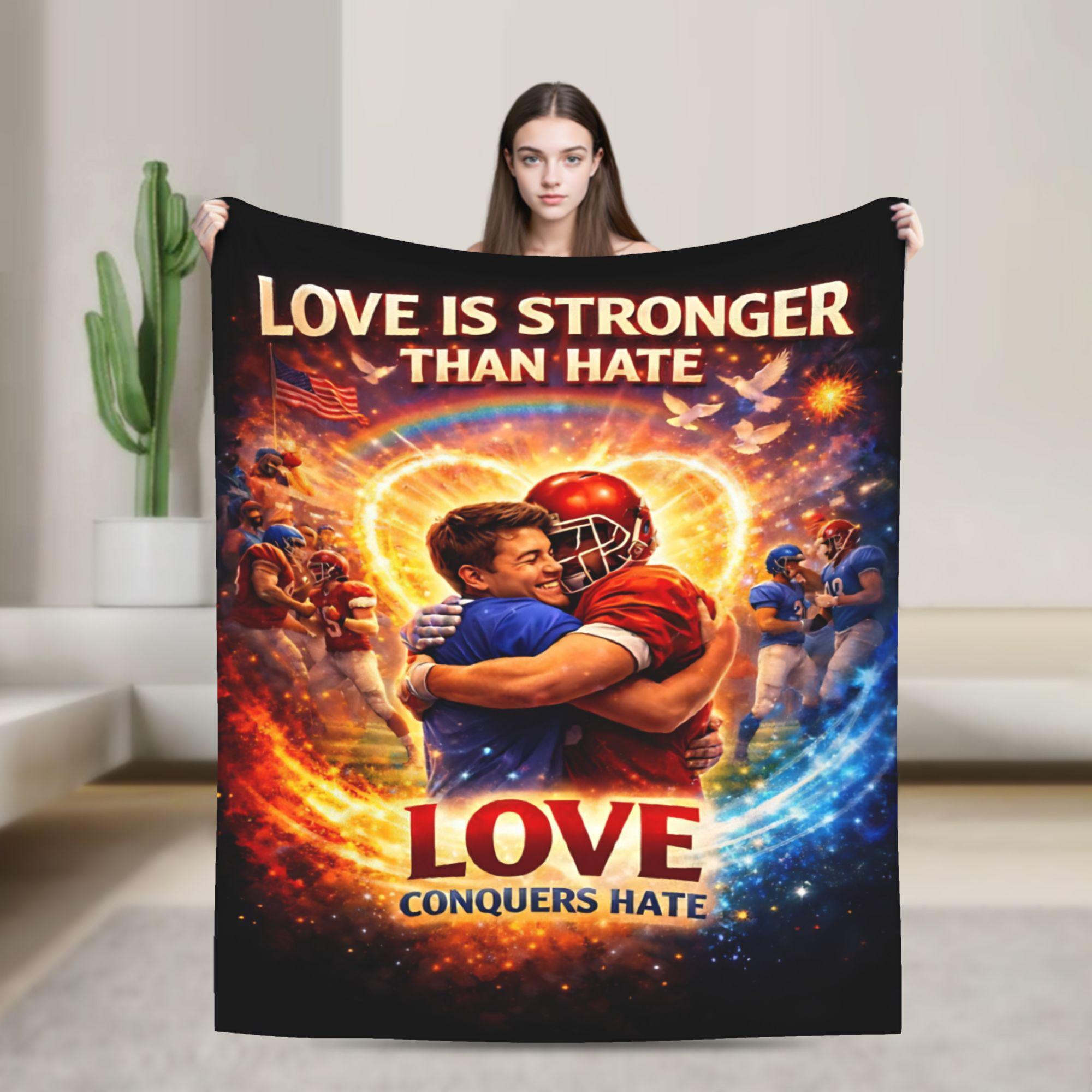

The Only Thing More Powerful Than Hate Is Love Plush blanket Children Flannel Bedding Throws Home Decor Soft Quality Bedspread 100x150cm