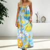 Women's Fashion Backless Spaghetti Strap Casual Loose-Fit Easter Print Dress