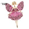 Daily Wear Jewelry Sparkling Rhinstone Ballet Fairy Brooch, Winged Dancer Girl Alloy Lapel Brooch Pin Pin, Women Accessories for Suit Dress Coat Scarf