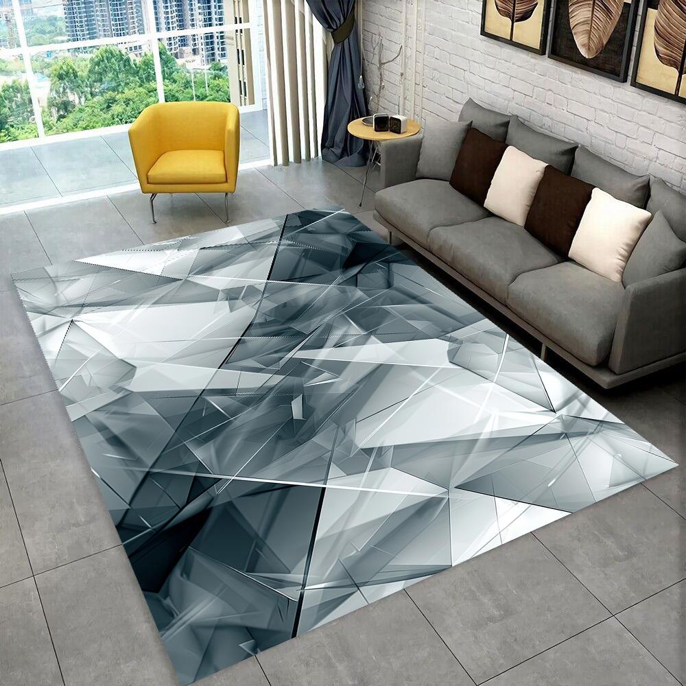 Retro Natural Crystal Ore Stone Area Rug Carpet for Living Room Bedroom Home Decor,kids Play Non-slip for Sofa Doormat Gift