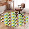 Yoshi Pattern Round Rug, Indoor/Outdoor Mat, for Picnic, Gameroom, Bedroom, Office, Living Room, Home Decor Carpet, Birthday Gift