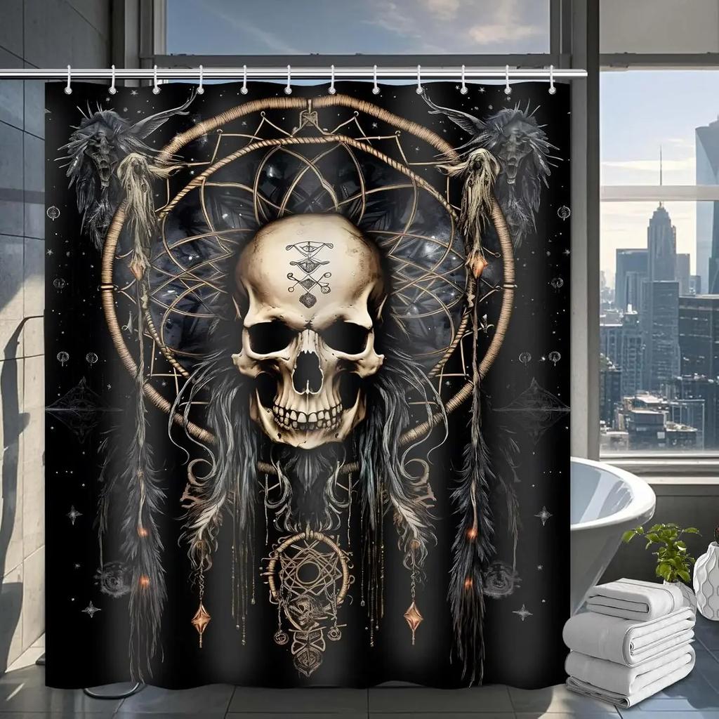 Modern Waterproof Bathtub Curtain Black And White Bathroom Decorative Shower Curtain 180X180Cm 90X180Cm