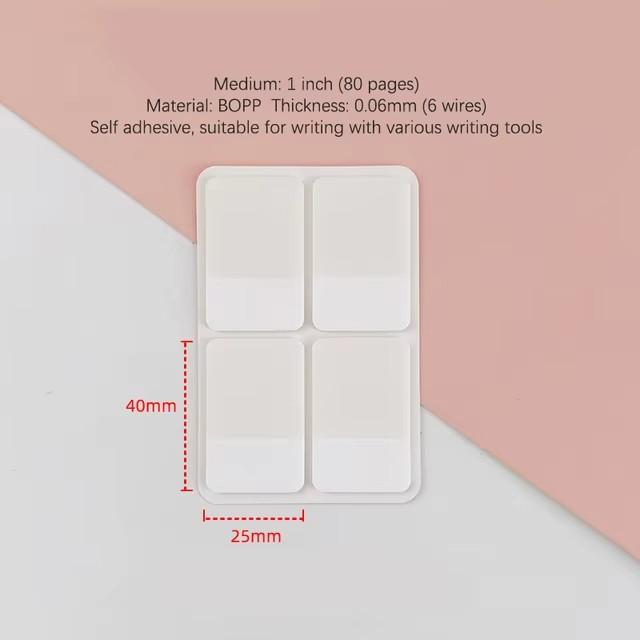 40/80/160 Pages Frosted Simple Pure White Index Stickers Transparent Label Stickers DIY Sticky Notes Office School Supplies