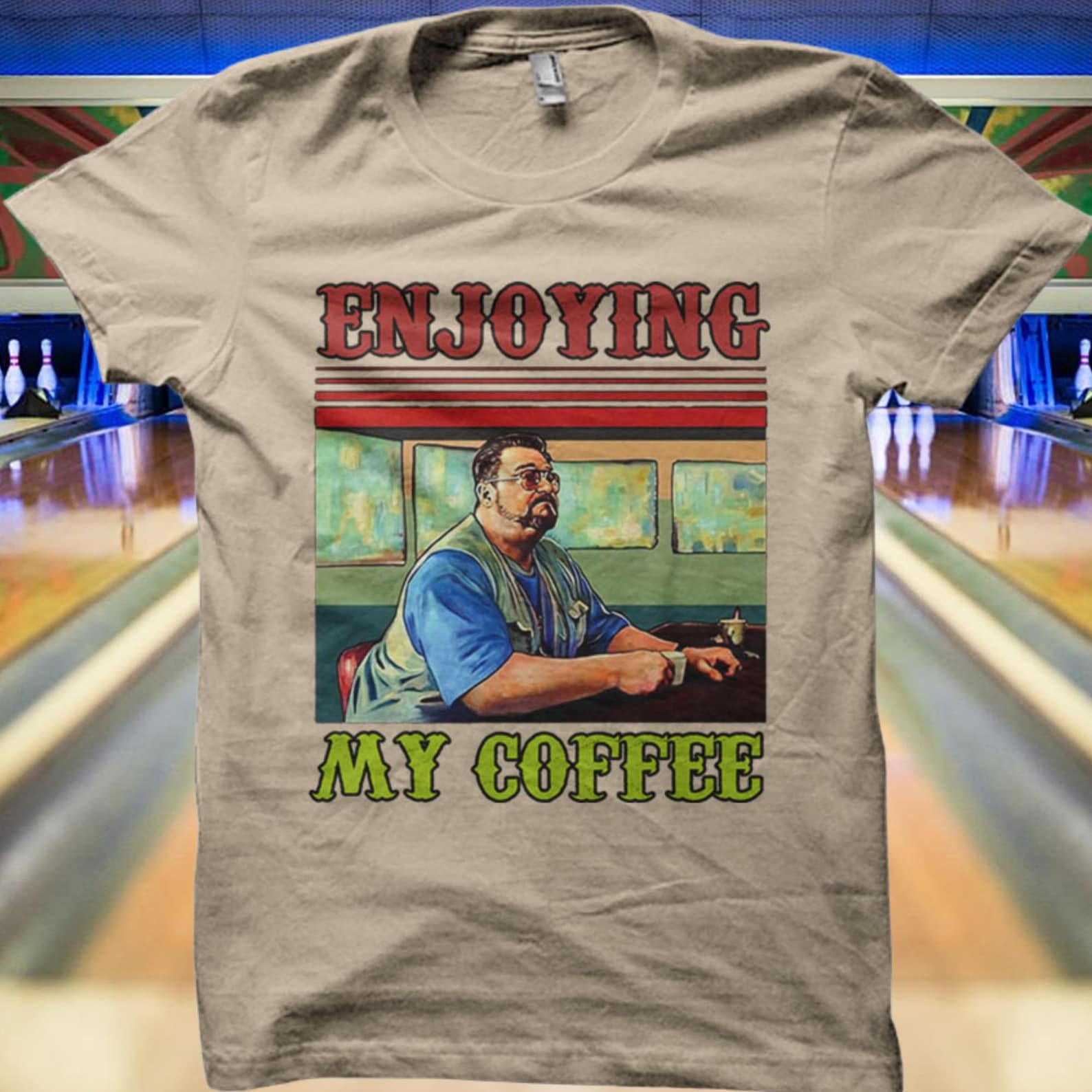 The Big Lebowski Fan Tee - The Dude your Opinion man - Walter Sobchak Coffee Scene T-Shirt – Funny Cult Classic t-shirt 2XL