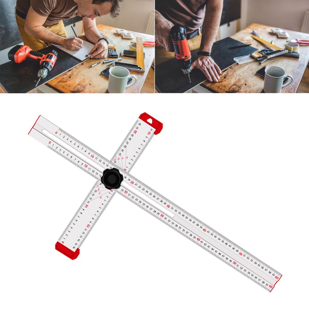 Ruler Drilling Positioning Ruler Woodworking Marking Drilling Tool for Carpentry