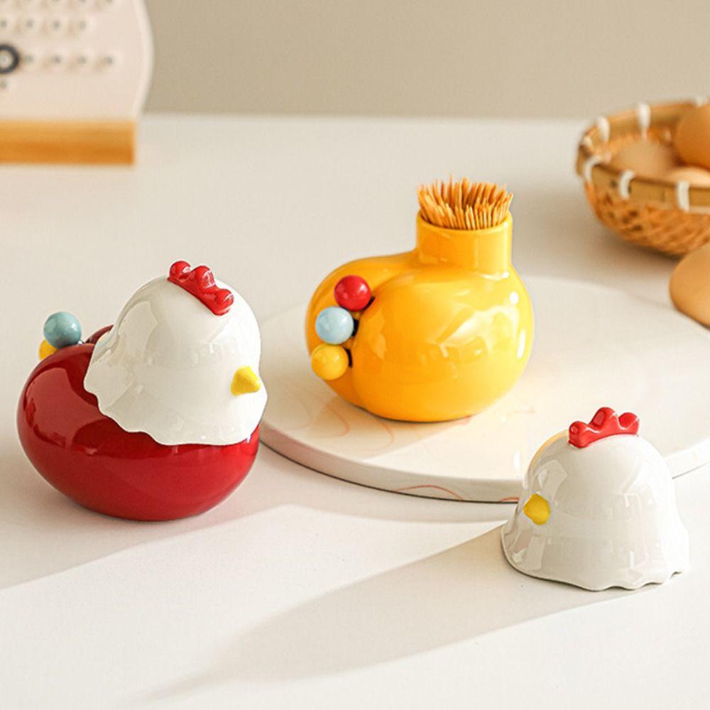 Anti-scald Chicken Toothpick Box Creative Chicken-shaped Fruit Fork Set  Party Supplies