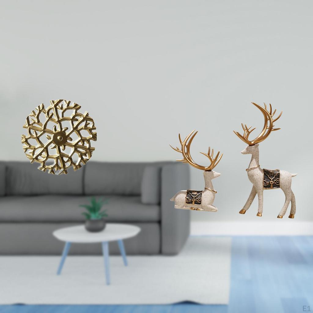Rustic Scenic Metal Wall Art And Reindeer Statue Ornaments Wrought Iron Plaque 3D Hanging Pendants