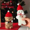 500ml Christmas Tree Milk Tea Bottle Plastic Gingerbread Man Cold Drinking Cup Transparent Beverage Juice Coffee Packing Bottle