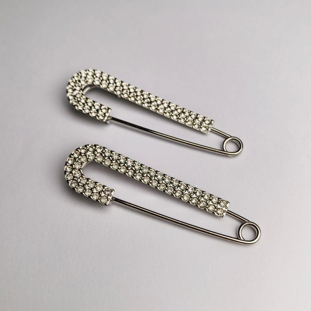 2pcs Matel Crystal Brooches Waistband Fixing Buckle Safety Pin Multifunction Brooch Pins for Women Waist Buckle Wholesale