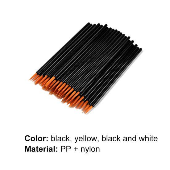 50Pcs/Set Eyeliner Brush Disposable Nail Art Painting PP Professional Make Up Brush Liner for Beauty
