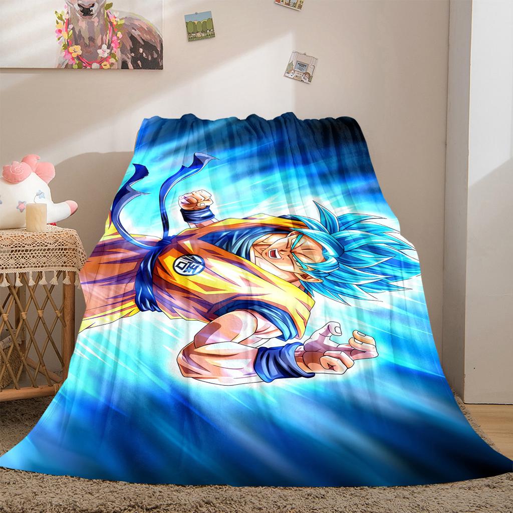 1 ks Flanelová deka s potiskem Dragon Ball Super, Vysoce kvalitní, Pro všechna roční období, Domácí dekorace, Teplo a pohodlí, Perfektní jako vánoční dárky