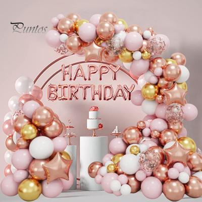 140 pezzi kit arco palloncini rosa oro bianco rosa cardioide pentagramma palloncino ghirlanda compleanno matrimonio laurea baby shower nuziale San Valentino