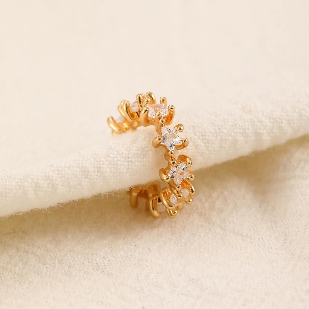 1Pc Horse Eye Zircon Earcuff Clips On Earring for Women Girls No Fake Piercing Cartilage Star Crystal Earring Ring Without Hole