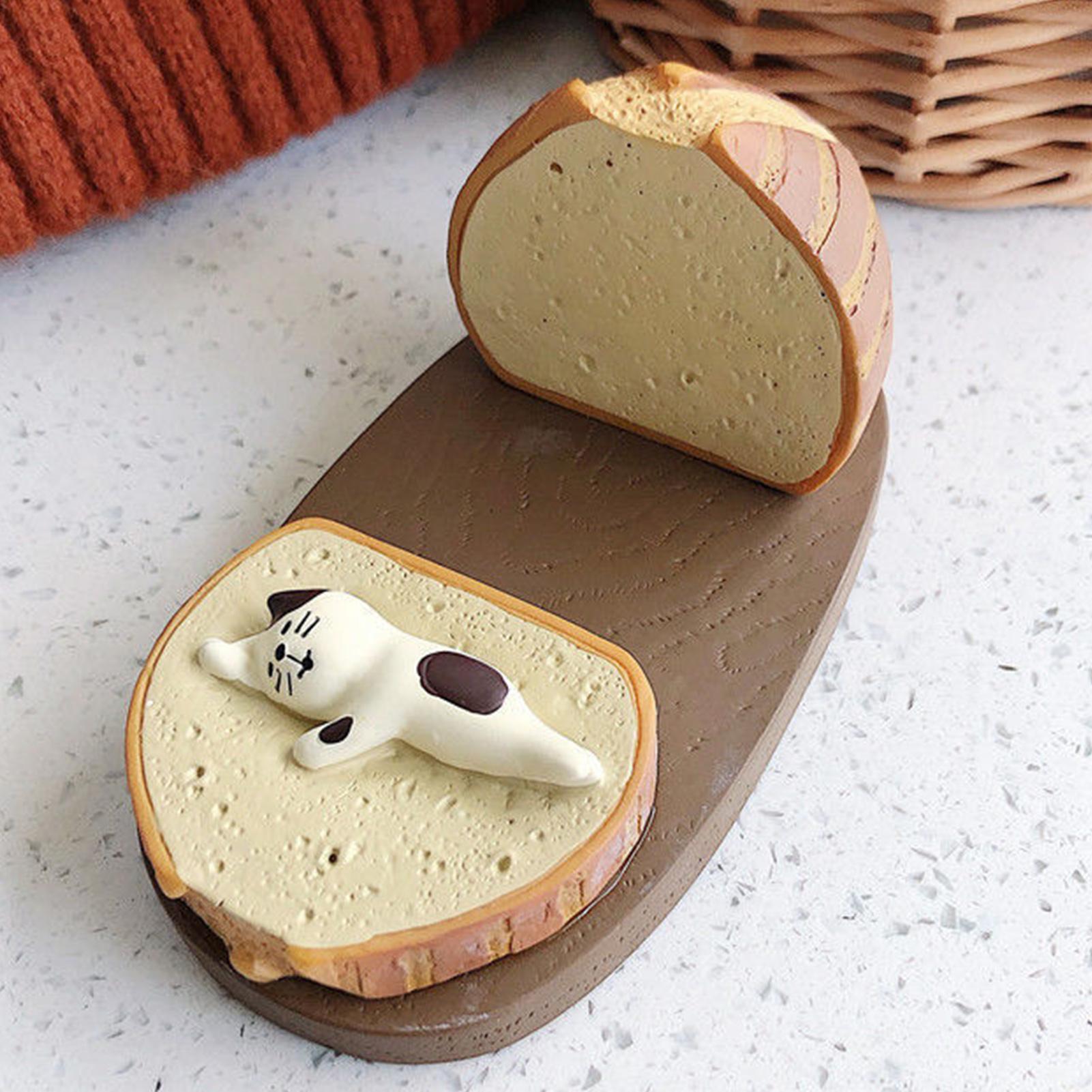 Подставка-держатель для планшета в виде тоста, смола, милая, забавная, настольная подставка-держатель для телефона, для просмотра сериалов, круглая, держатель-кошка в виде тоста