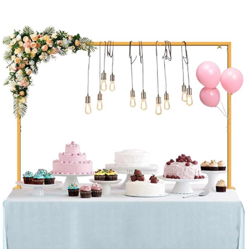 Over The Table Rod Stand with Clamps Black Golden Table Arch Stand for Wedding Birthday Party Halloween Christmas Hanging Decor