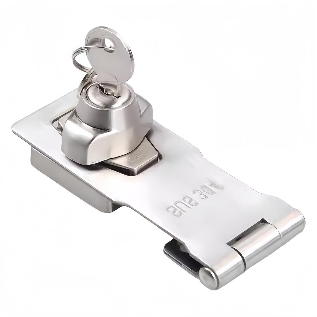 304 Stainless Steel Waterproof Polished Key Lock Plate Buckle Split Door Easy Access Opening Drawer Cabinet Cupboard Grain