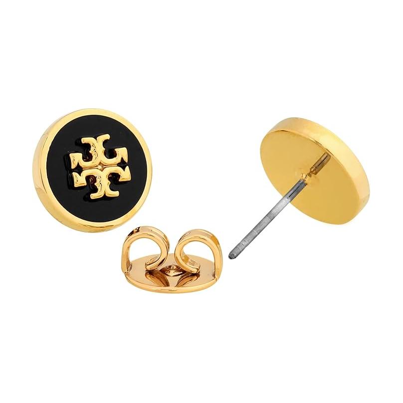 Tory Burch Messing-Ohrringe mit Logo-Verzierung Unisex-Ohrringe Schwarz 90547-720