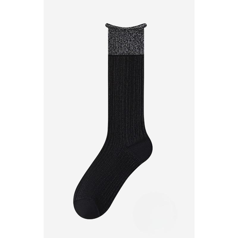 Summer Girls' Crystal Silk Stockings, Mid-calf Socks, Light, Breathable and Versatile, College-style Socks