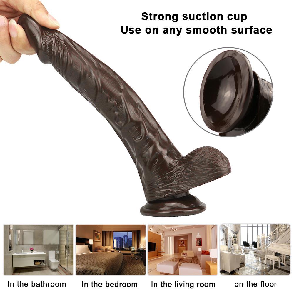 Brown 23cm Orgasm Dildo for Women Anal Plug Long Vaginal G-Spot Stimulator Sex Multi-speed Waterproof Pussy Adult 18 Toys