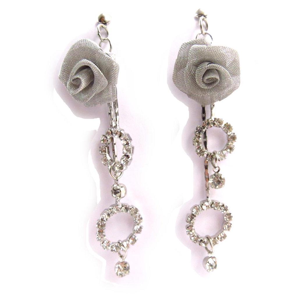 Les Trésors De Lily [J6774] - Designer Earrings 'Scarlett' White Gray
