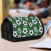 1pc Double Layer Flip Pencil Case - Camouflage Soccer Balls, Large Capacity, Portable Polyester Pen Storage Bag with Zipper Closure, Ideal for School 