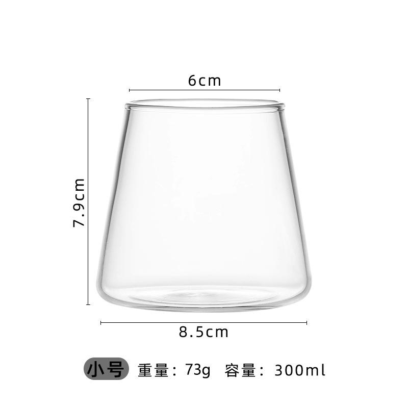 Simple Thickened Single-Layer Cup Transparent Household Juice Beverage Cup High Borosilicate Glass Cold Drink Cup High Temperature Resistant Glass