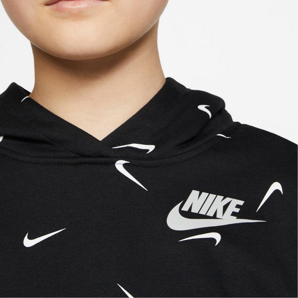 Nike Hettegenser Brodert Logotrykk Casual Hettegenser Barn hettegensere Svart CZ2566-010