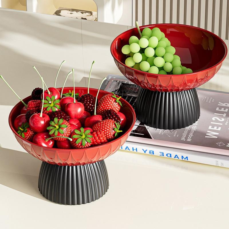 Elegant Large Washable Fruit Bowl With Pedestal - Chic, Hygienic Tabletop Organizer And Decorative Centerpiece