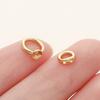 10/20pcs 14/18K Gold Plated Brass End Bead Tip Double Hole Connector Rings for DIY Jewelry Bracelet Necklace Making Supplies