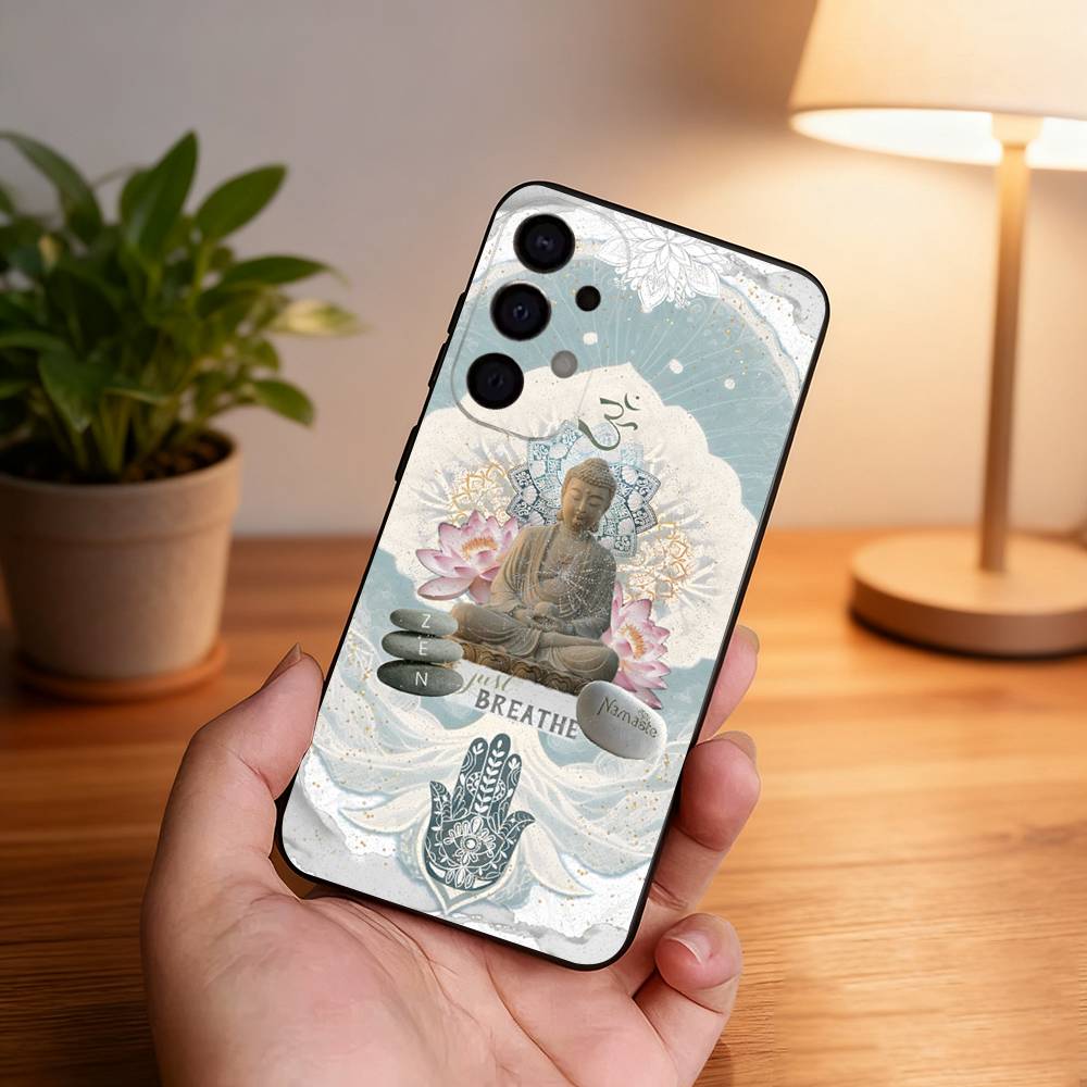 Buddha Art Pattern Phone Case For Samsung S25,S24,S21,S22,S23,S30,Ultra,S20,Plus,Fe,Lite,5G Black Cover