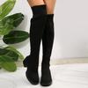 Fashion Plus Size Elastic Knitted Over The Knee Boots Women Slip On Chunky Heel Long Botas Mujer 2025 Spring Autumn Thigh High Boots