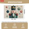 of 4/6 Christmas-Themed Placemats Featuring Nutcracker Soldiers And Colorful Christmas Balls with Snowflake Patterns, Suitable for Holiday Table Decor