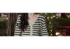 Women's V-Neck Striped Knit Cardigan, Long Sleeve, Lightweight, for Spring/Autumn 2026
