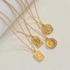 Women's Waterproof Star Pendant Necklace with Pearls Chain 18K Gold Plated Stainless Steel Materials Stylish Outfiuts