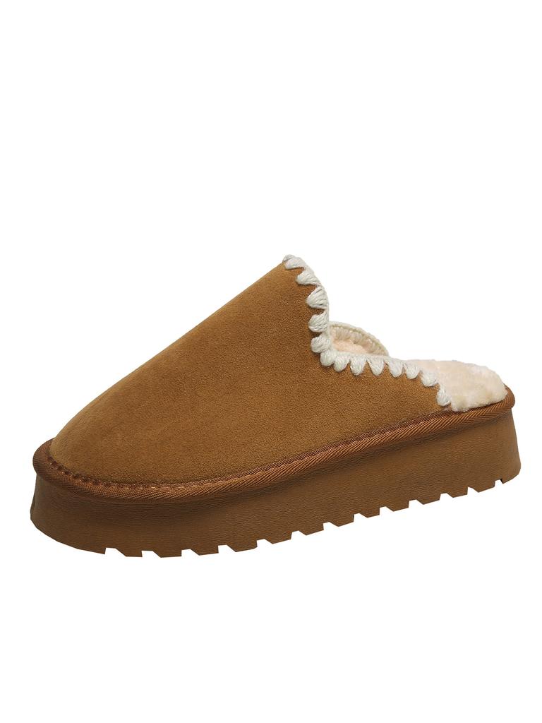 Winter velvet thickened, flat bottom anti-water ingress matte leather top TPR non-slip, snow boots for women