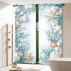 2PCS Digital Printed Curtains, Seashell Starfish Ocean Coastal Beach, Modern Home Decor Style for Living Room Bedroom Decor