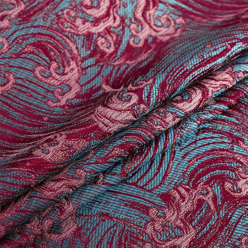 Chinese Style Damask Fabric Silk Peacock Jacquard Brocade Cloth for DIY Sewing Chinese Cheongsam Dress Skirt Material