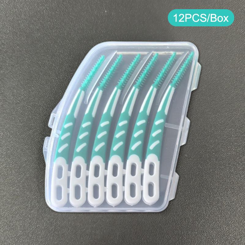 1/5 Box Interdental Silicone Brushes Teeth Stick Toothpicks Interdental Brushes Dental Cleaning Brush Teeth Care Dental Floss