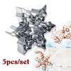 5 Pcs/Set Snowflake Shape Christmas Metal Cookie Cutter Chocolate Soap Mold Baking Tools Kitchen Bakeware Fondant Cake Stencils